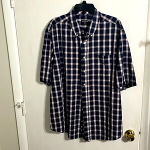 George men’s shirt, short sleeve button up plaid